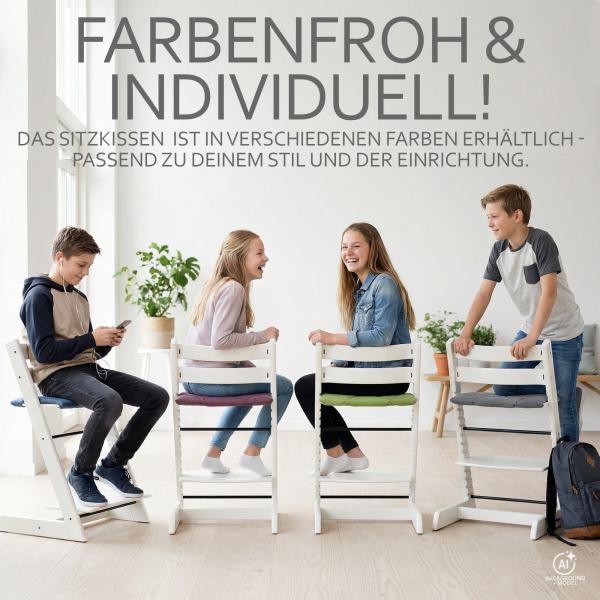BAMBINIWELT Kissen für Erwachsene, Sitzkissen für Trittbrett, kompatibel mit Hochstuhl Stokke Tripp Trapp